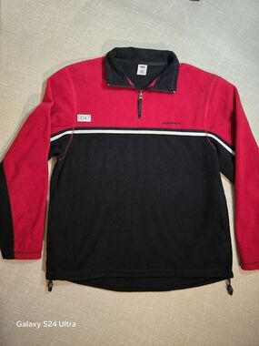 Old Navy Men’s Black & Red Quarter-Zip Fleece Pullover